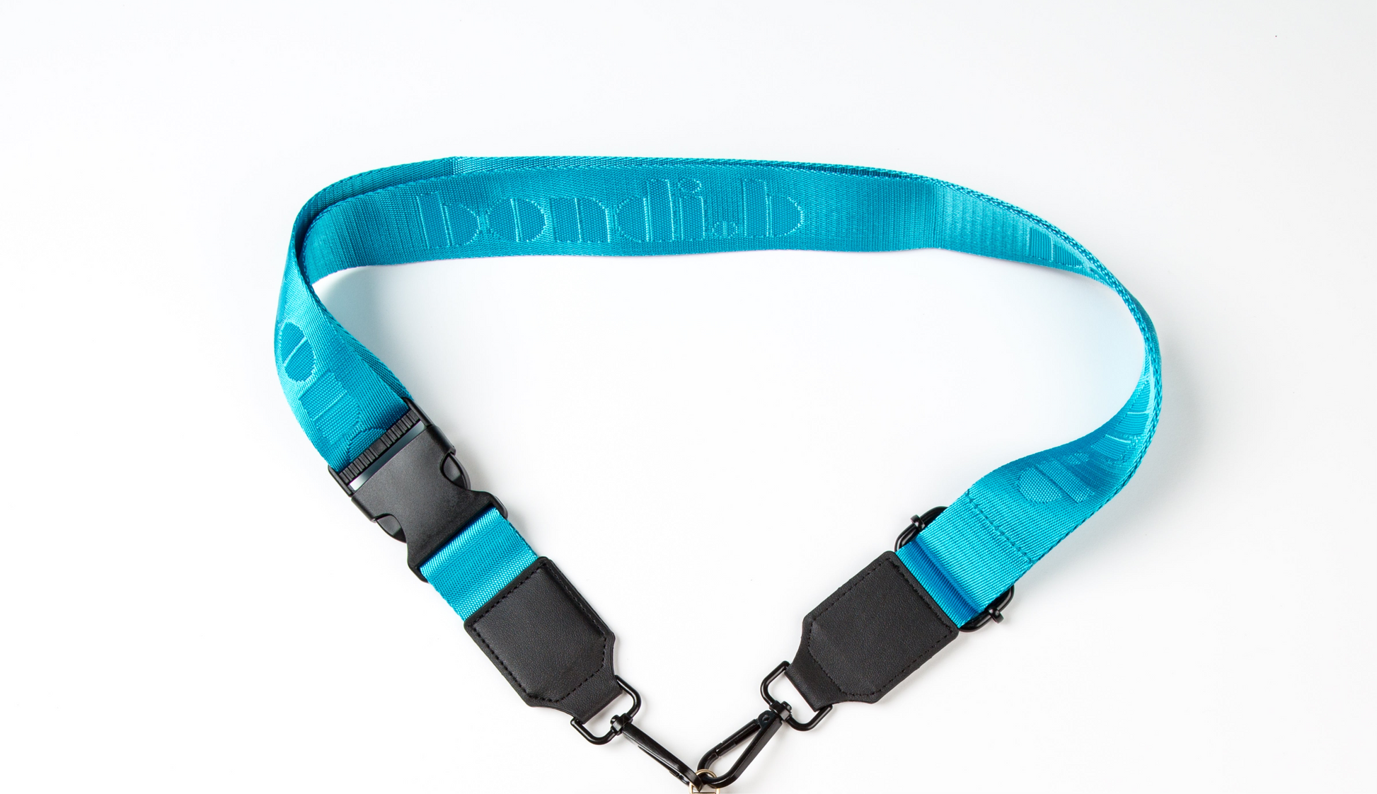 Stylish crossbody phone case with an aqua blue colour adjustable strap, designed for convenience and hands-free use. Features a secure black colour phone case holder and has a sleek design making it perfect for everyday minimalist wear.