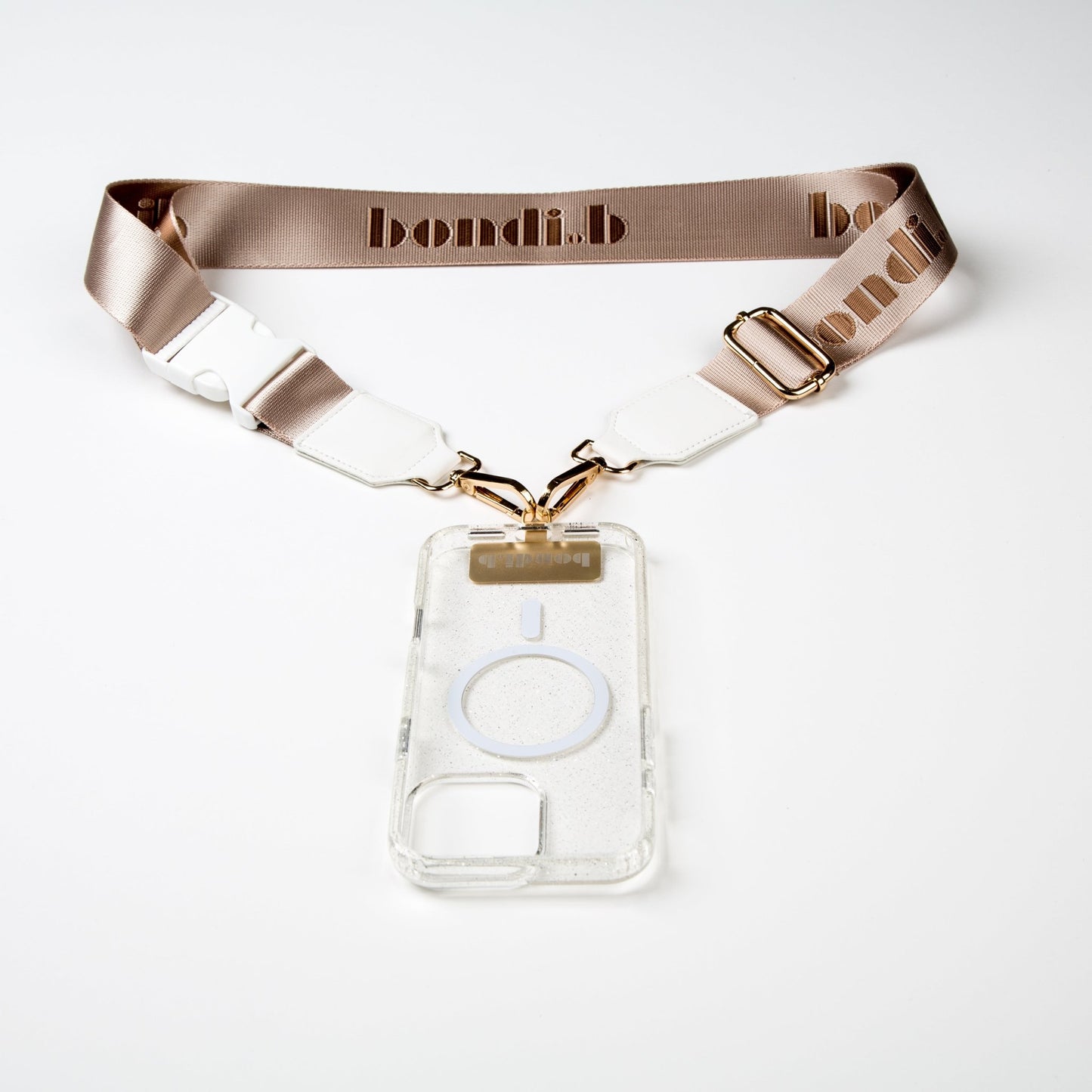 OG Beige Crossbody Strap + Clear iPhone Case - Bondi.b